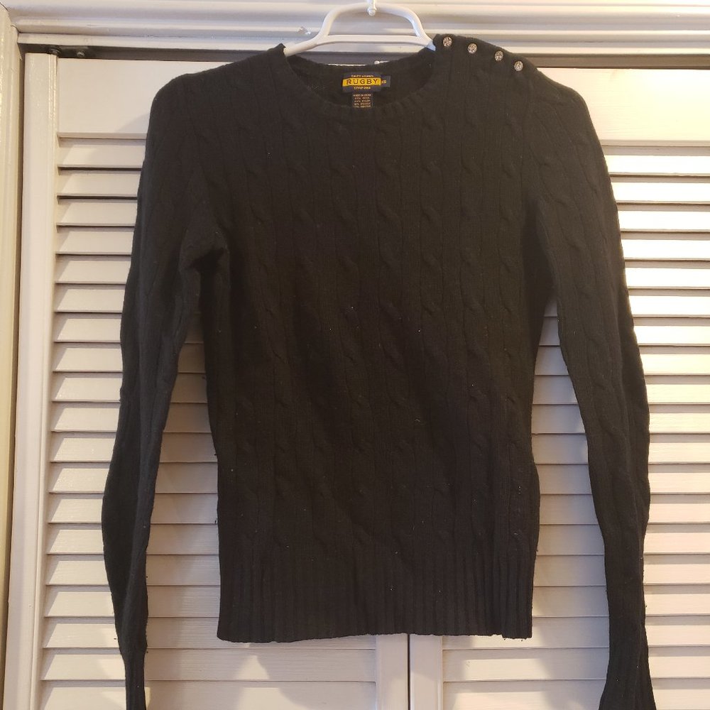 Black Ralph Lauren rugby cable knit sweater